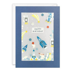 James Ellis Rocket Birthday Card with Paper Confetti