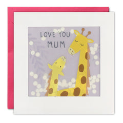 James Ellis Love You Mum Giraffes Shakies Card