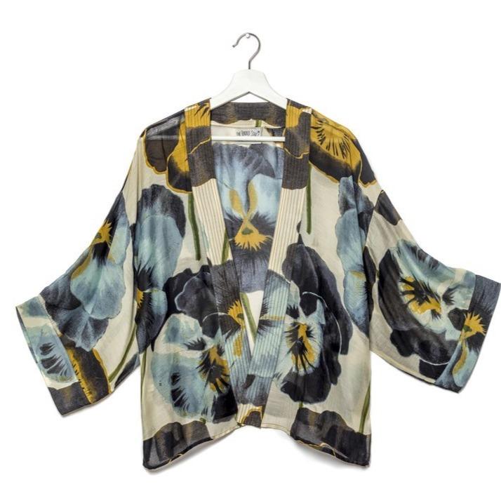 One Hundred Stars Pansy Print Kimono