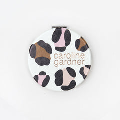 Caroline Gardner - Pink Leopard Pocket Mirror