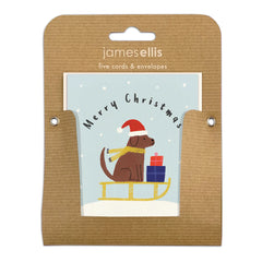 James Ellis Sledging Dog Mini Pack Christmas Cards