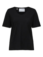 Selected Femme Organic Cotton Belive SS Tee - Black