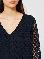 Selected Femme Christinaly Crochet Dress - Dark Sapphire