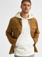 Organic Cotton Hood Sweatshirt in Off White - Selected Homme
