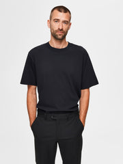 Organic Cotton - Selected Homme Black O-Neck T-Shirt