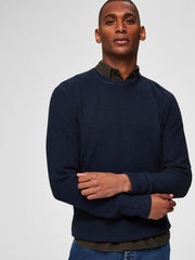 Selected Homme - Oliver Organic Cotton Crew Neck Knit - Navy