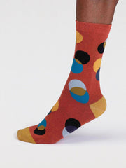 Thought Socks - Laurent Organic Cotton Circle Socks Clay Red