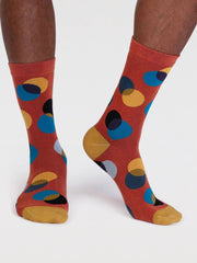 Thought Socks - Laurent Organic Cotton Circle Socks Clay Red