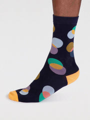 Thought Socks - Laurent Organic Cotton Circle Socks Indigo Blue