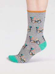 Thought Socks - Akia Organic Cotton Bike Socks Grey Marle