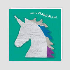 Unicorn Sequin Card - Redback Cards