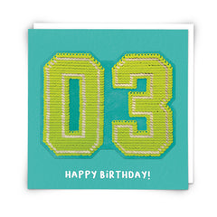 Age 3 Sequin Card - Redback cards