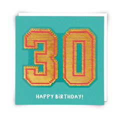 Age 30 Sequin Card - Redback cards