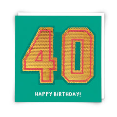 Age 40 Sequin Card - Redback cards