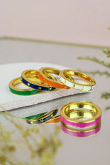 My Doris Enamel Stacking Rings - Medium