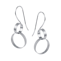 Double Hoop Earrings in Silver + Gold by Christin Ranger