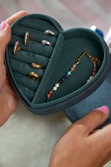 Estella Bartlett Velvet Heart Jewellery Box - Teal