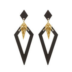 Toolally Arrowheads Earrings  - Black and Glitter