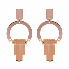 Toolally Art Deco Chandeliers  Earrings- Rose Gold Mirror