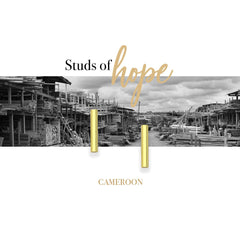 Vurchoo Gold Pillar Studs - Cameroon