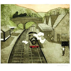 Weybourne Railway Station Etching Card - Art Angels by John Brunsdon