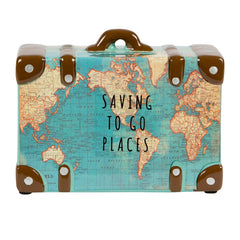 Sass & Belle Saving to Go Places Vintage Map Money Bank