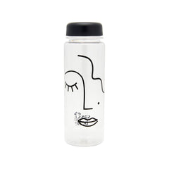 Sass & Belle Abstract Face Clear Water Bottle