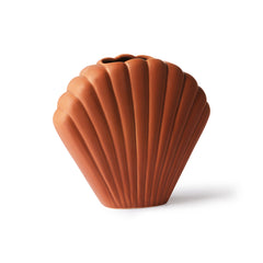 HKliving Ceramic Shell Vase - Medium / Brown