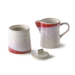 HKliving 70's Ceramics Milk Jug and Sugar Pot - Frost