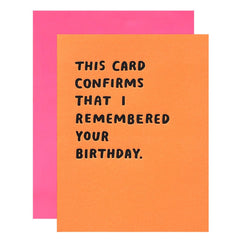 Birthday Confirmation Card - 1973