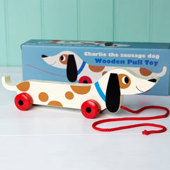 Rex - Wooden Pull Along Toy - Charlie The Sausage Dog