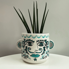Lush Designs - Clown Plant Pot Turquoise