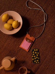 Sticky Lemon Large Phone Pouch - Carrot Orange + Syrup Brown + Bubbly Pink