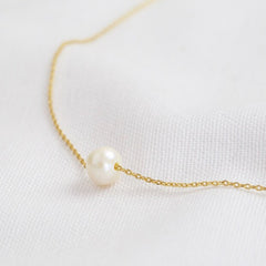 Lisa Angel- Freshwater Pearl Bead Necklace- Gold