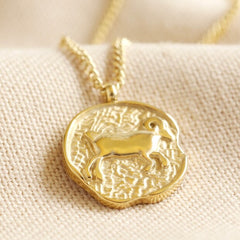 Lisa Angel - Gold Stainless Steel Zodiac Pendant Necklace