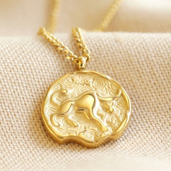 Lisa Angel - Gold Stainless Steel Zodiac Pendant Necklace