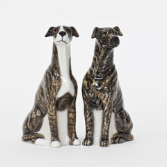 Quail Ceramics Greyhound Brindle Salt and Pepper Set