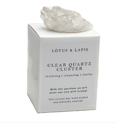 Lotus & Lapis Clear Quartz Cluster Boxed