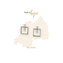 Vurchoo Moonstone Square Studs - Rwanda