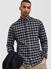 Selected Homme - Slim Flannel Shirt - Black and White
