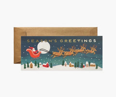 Rifle Paper Seasons Greetings Santa Christmas Card