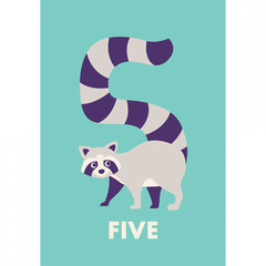 Age 5 - Raccoon Birthday Card