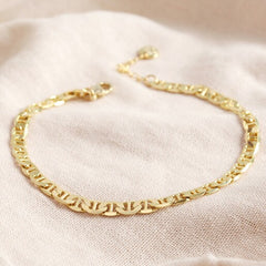 Lisa Angel Anklet Flat Figaro Chain Gold