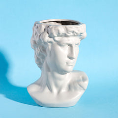 Sass & Belle Large Greek Head Vase White
