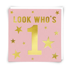 Cloud Nine Look Who’s One Card - Pink