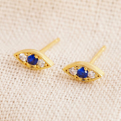 Lisa Angel - Crystal Eye Stud Earrings in Gold