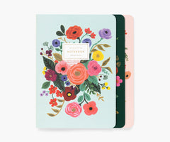 Rifle Paper Garden Party Stitched Notebooks - Set of 3