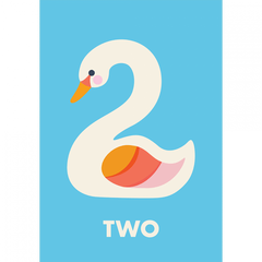 Age 2 - Swan Birthday Card