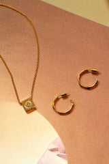 Estella Bartlett Celestial CZ Pendant Chain Necklace - 18 Gold Plated