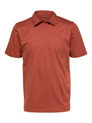 Selected Homme Hector Mercerised Polo Shirt - Auburn